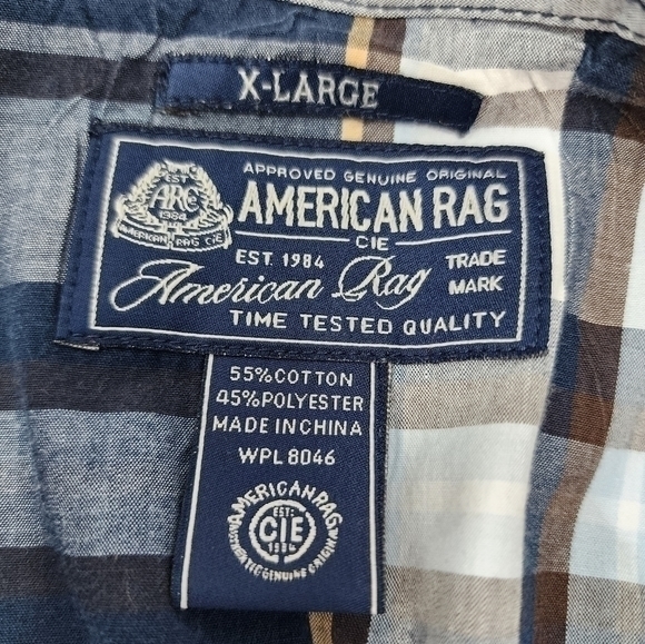 American Rag‎ Snap Button Down Plaid Multi Color Long Sleeve Shirt Size XL - Picture 11 of 15
